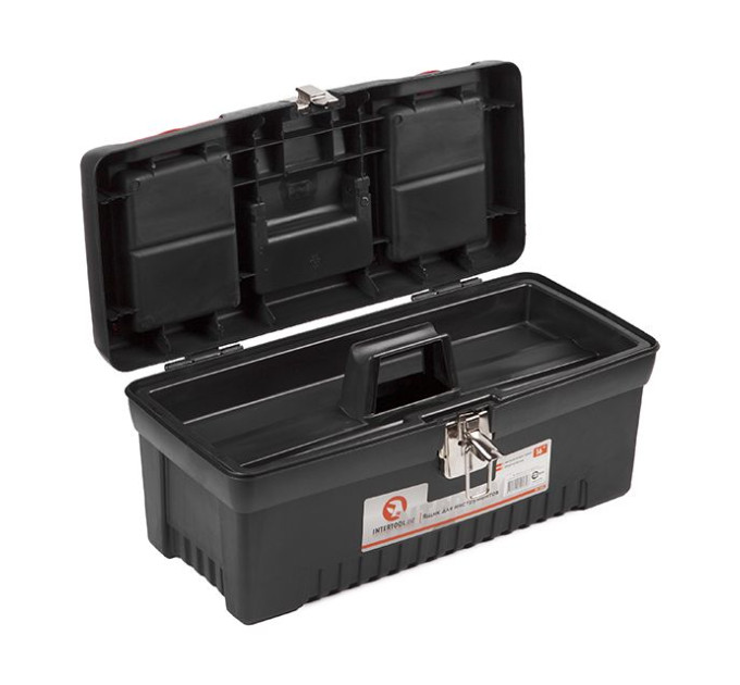 Ящик для інструментів з металевими замками 16" 396*216*164 мм INTERTOOL BX-1016