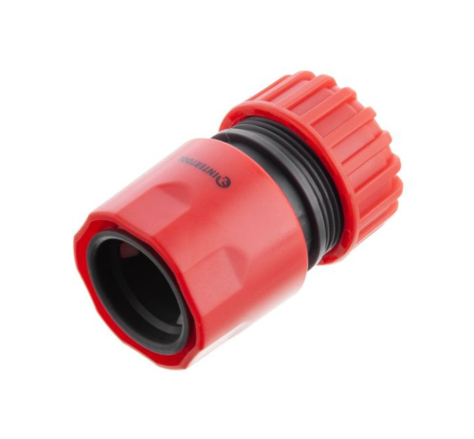 Коннектор 3/4" с аквастопом для шланга 3/4" INTERTOOL GE-1021