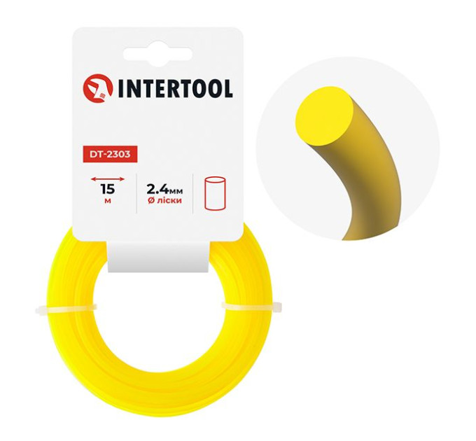 Волосінь для тримера "коло", 2,4 мм*15 м INTERTOOL DT-2303