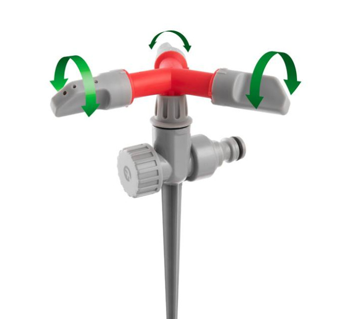 Дождевальное устройство круговой вращающейся головкой на колу, PP, ABS, Zinc alloy INTERTOOL GE-0055
