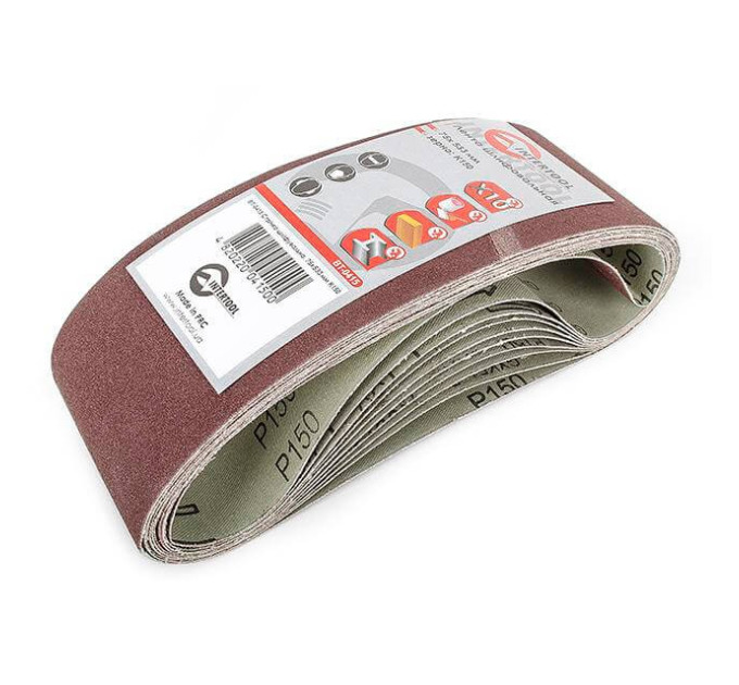 Лента шлифовальная 75*533 мм, К150, 10 ед. INTERTOOL BT-0415
