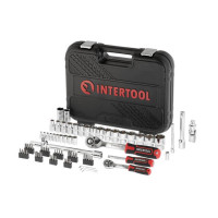 Набор инструментов 73 ед., STORM, 1/2", 1/4", Cr-V INTERTOOL ET-8073