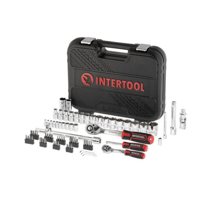 Набор инструментов 73 ед., STORM, 1/2", 1/4", Cr-V INTERTOOL ET-8073