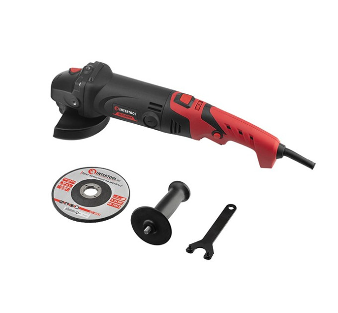 Шлифмашина угловая 1200 Вт, 125 мм, 5000-12000 об/мин, поворотная рукоятка INTERTOOL WT-0225