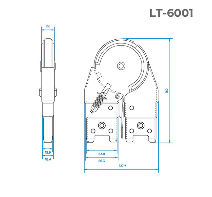 Шарнирный механизм для стремянок (LT-2044) INTERTOOL LT-6001