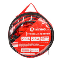 Пусковые провода 200 А, 2.5 м, до -40°C, чехол INTERTOOL AT-3040 Пусковые провода 200 А, 2.5 м, до -40°C, чехол INTERTOOL AT-3040
