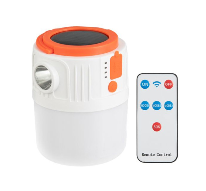 Фонарь для кемпинга, солнечная панель, ДУ, STORM INTERTOOL LB-0214