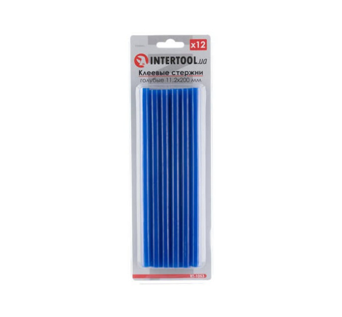 комплект стержней клеевых голубых 11,2*200 мм, 12 ед. INTERTOOL RT-1053