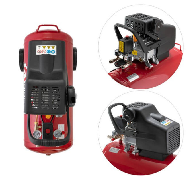 Компрессор 50 л, 1500 Вт, 220 В, 8 атм, 206 л/мин INTERTOOL PT-0003