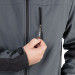 Куртка SOFTSHELL, темная серо-черная, трехслойная, ткань стрейч 300GSM 100D, с водо- и ветрозащитой, XL INTERTOOL SP-3134