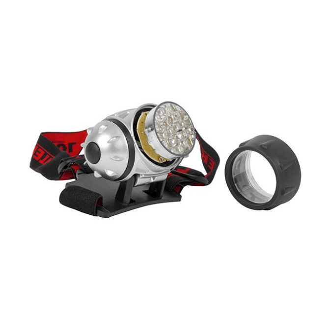 Фонарь налобный светодиодный, четыре режима работы, 19 LED, батарейки 3 ААА INTERTOOL LB-0301