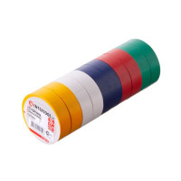 Стрічка ізоляційна 10 м, 17*0,15 мм, кольорова (уп. 10 од.) INTERTOOL IT-0014