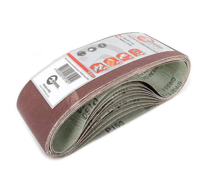 Стрічка шліфувальна 75*457 мм, К150, 10 од. INTERTOOL BT-0315