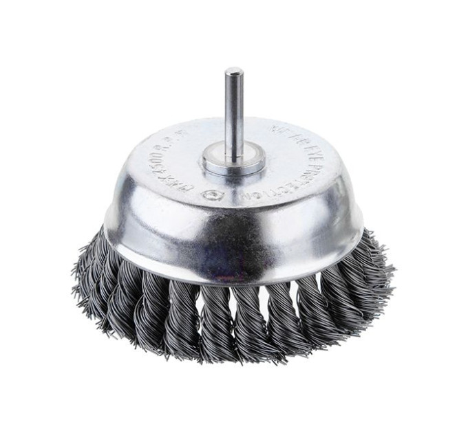 Щітка чашкова 100 мм для дриля, 1/4" (пучки крученого дроту) INTERTOOL BT-3100