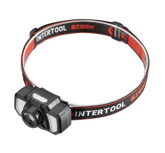 Фонарь налобный аккумуляторный, 7 режимов работы, сенсор, STORM INTERTOOL LB-0311