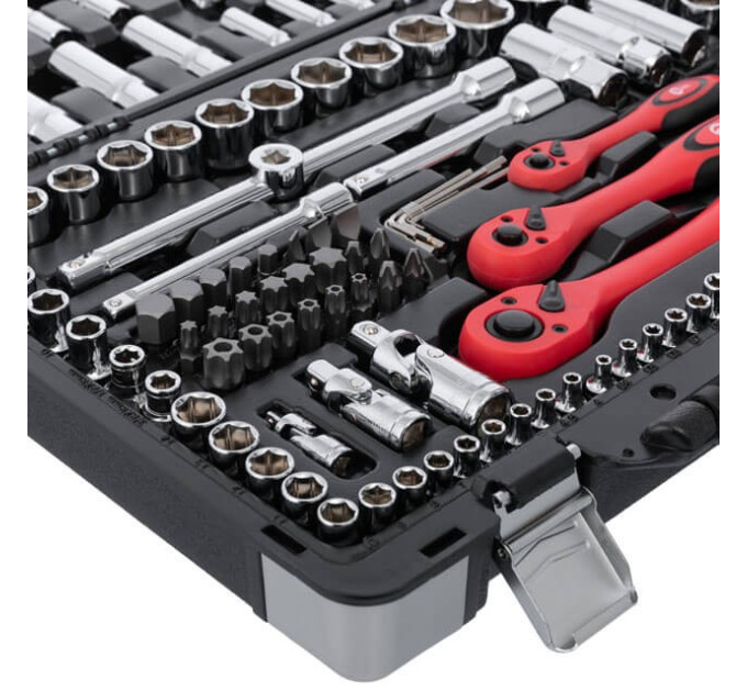 Профессиональный набор инструментов 1/4", 3/8", 1/2", 151 ед., Cr-V INTERTOOL ET-7151