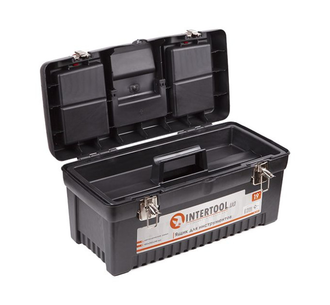 Ящик для інструментів з металевими замками 19" 483*242*240 мм INTERTOOL BX-1019