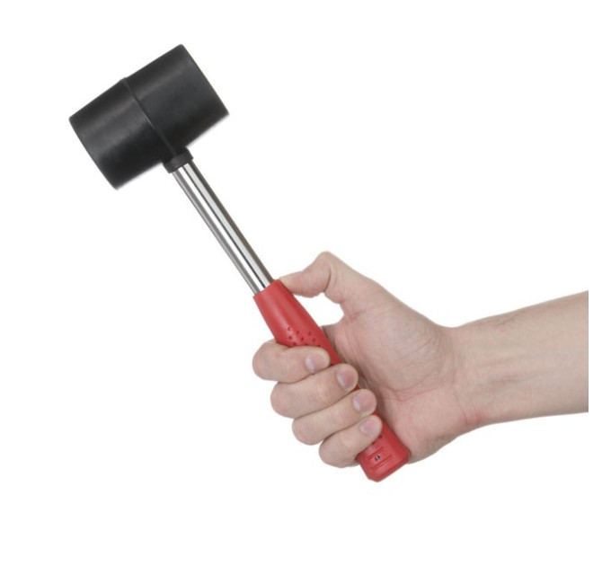 Киянка гумова 450 г, чорна гума, металева ручка INTERTOOL HT-0231
