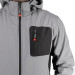Куртка SOFTSHELL, світла сіро-чорна, з капюшоном, тришарова, тканина стрейч 300GSM 100D, з водо- і вітрозахистом, XL INTERTOOL SP-3124