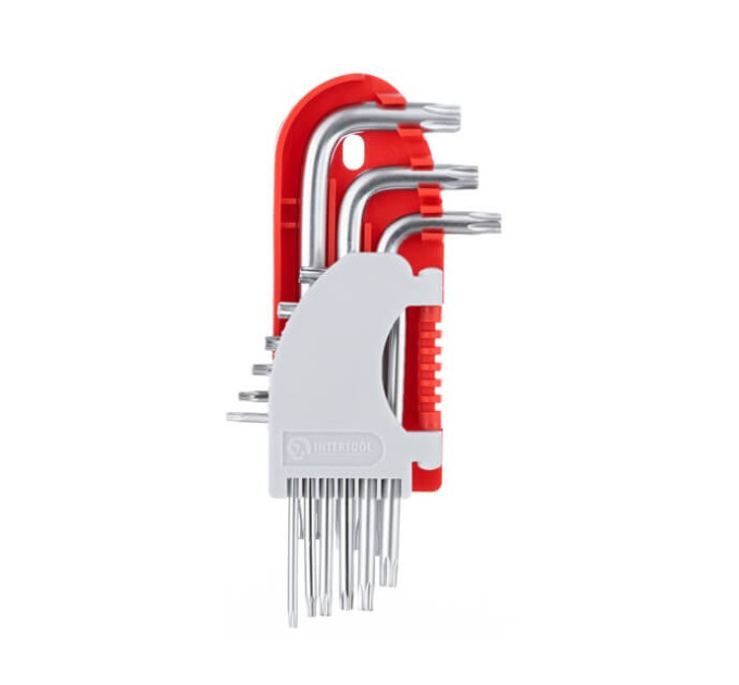 Набір ключів Г-подібних TORX, 9 од., Т10-Т50, S2, PROF INTERTOOL HT-1821