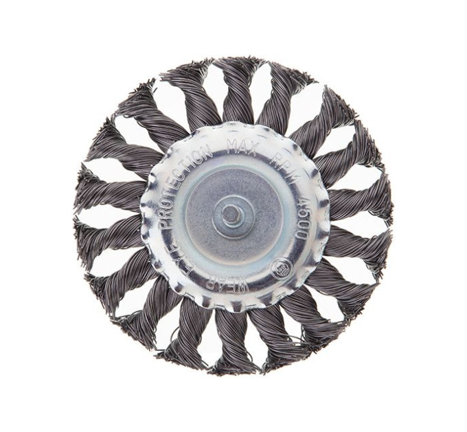 Щетка кольцевая 100 мм для дрели, 1/4" (пучки витой проволоки) INTERTOOL BT-8100