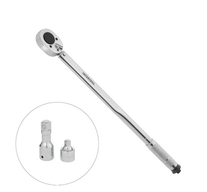 Ключ динамометрический 3/4", 70-420 Нм, переходник 3/4"*1/2'', удлинитель 100 мм*3/4" STORM INTERTOOL XT-9010