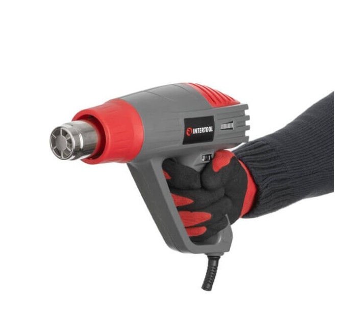 Фен технический, 2000 Вт, 60-600°С, 300-500 л/мин, 3 режима INTERTOOL DT-2420