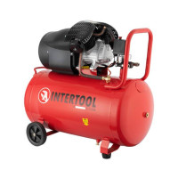 Компрессор 100 л, 2,23 кВт, 220 В, 10 атм, 354 л/мин, 2 цилиндра INTERTOOL PT-0005