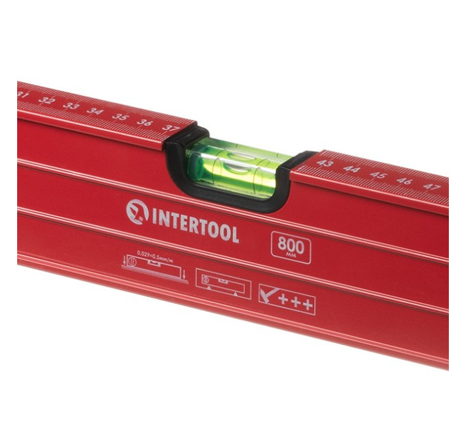 Уровень с поворотной капсулой 800 мм, 3 ячейки INTERTOOL MT-1268
