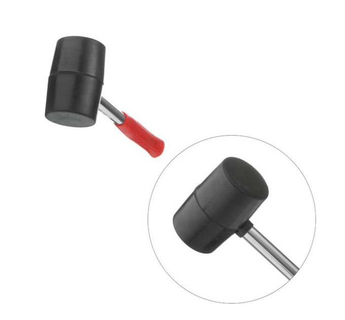 Киянка гумова 450 г, чорна гума, металева ручка INTERTOOL HT-0231