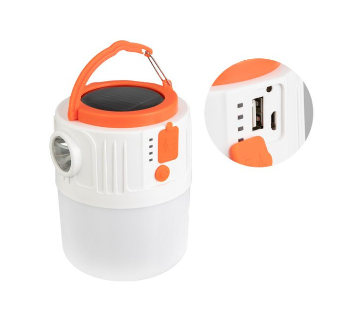Фонарь для кемпинга, солнечная панель, ДУ, STORM INTERTOOL LB-0214
