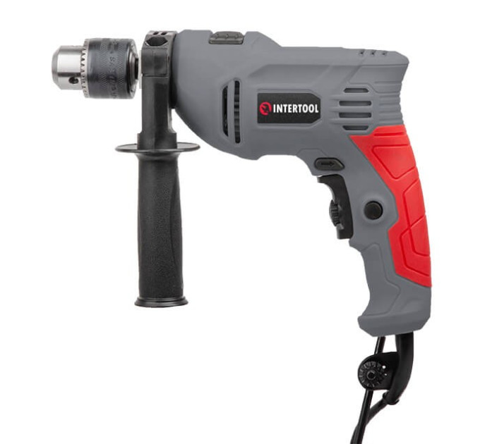 Дриль ударний 600 Вт, 0-3000 об/хв, 1.5-13 мм, реверс INTERTOOL DT-0109