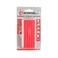 Комплект стрижнів клейових червоних 7,4*100 мм, 12 од. INTERTOOL RT-1043
