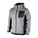 Куртка SOFTSHELL, світла сіро-чорна, з капюшоном, тришарова, тканина стрейч 300GSM 100D, з водо- і вітрозахистом, L INTERTOOL SP-3123