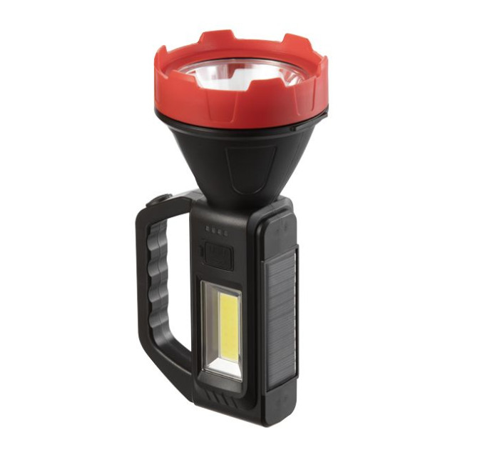 Фонарь аккумуляторный 1LED + 1COB LED, power bank, индикатор заряда, солнечная панель INTERTOOL LB-0107