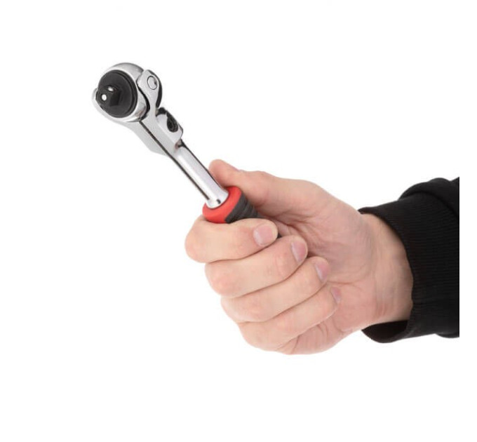 Рукоятка с храповым механизмом поворотная STORM 3/8", 72 зуба, Cr-V INTERTOOL ET-8008