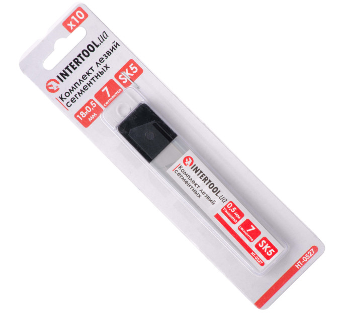 комплект лезвий сегментных 18 мм, 7 сегментов, сталь SK5, 10 ед. INTERTOOL HT-0527