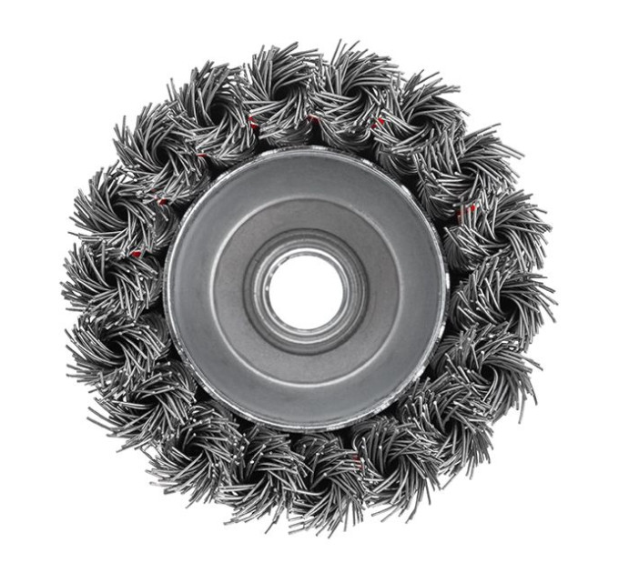 Щітка чашкова 75 мм, для КШМ, М14 (пучки крученого дроту) INTERTOOL BT-2075