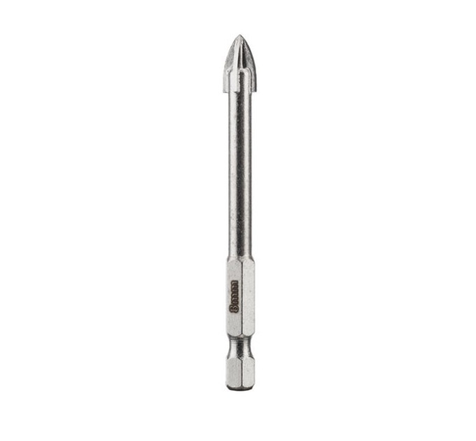 Сверло по стеклу и керамике 8 мм, HEX 1/4" (6.35 мм) INTERTOOL SD-0288