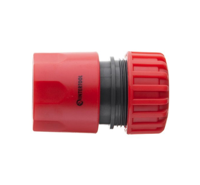 Коннектор 3/4" с аквастопом для шланга 3/4" INTERTOOL GE-1021