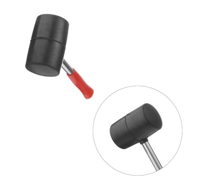 Киевлянка резиновая 680 г, черная резина, металлическая ручка INTERTOOL HT-0232