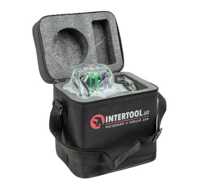 Уровень лазерный, 5 лазерных головок, зеленый луч, звуковая индикация INTERTOOL MT-3008