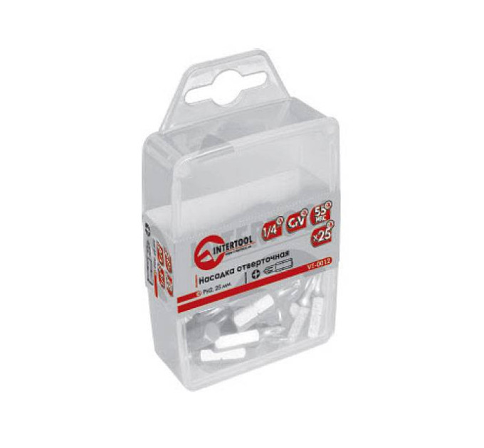 Комплек насадок до викруток PH0 1/4" x 25 мм уп. 25 од. INTERTOOL VT-0010