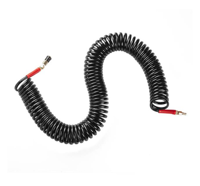 Шланг BLACK M-Flex STORM, 8*12 мм, 20 м спиральный полиуретановый с поворотным шарниром, латунными быстроразъемными соединениями INTERTOOL PT-1798