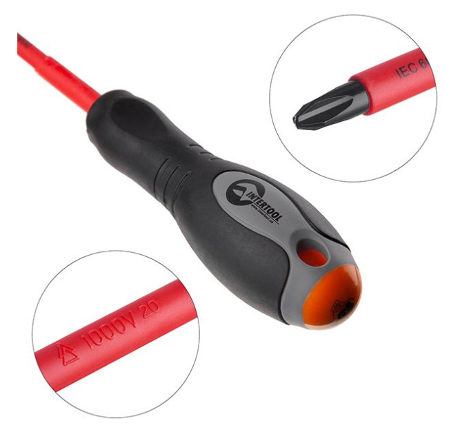 Викрутка хрестова ізольована PH3*150 мм, 1000 В INTERTOOL VT-3213