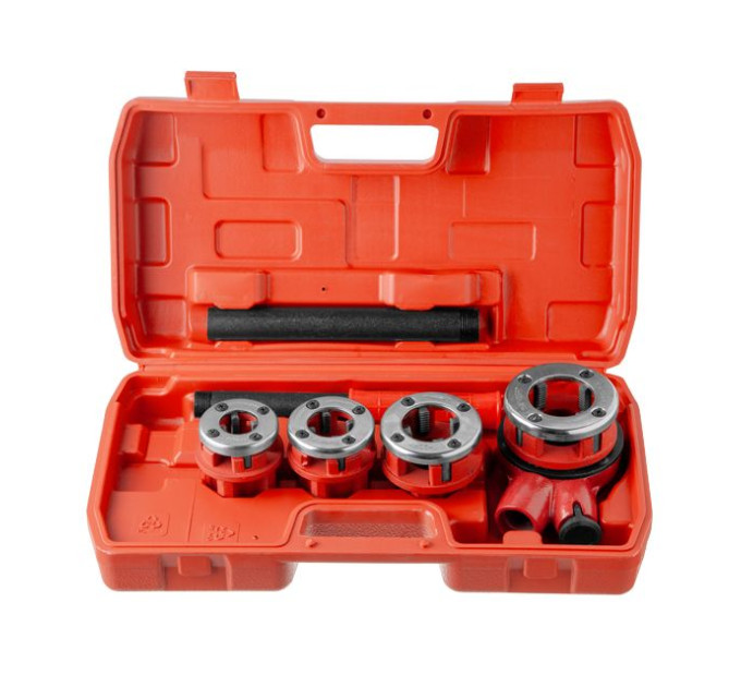 Набор плашек для нарезки резьбы 1/2"; 3/4"; 1"; 1 1/4", 4 ед. INTERTOOL SD-8004