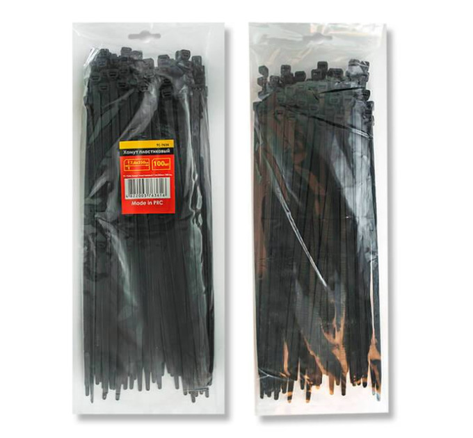 Хомут пластиковый 2,5*100 мм, черный, 100 ед. INTERTOOL TC-2511