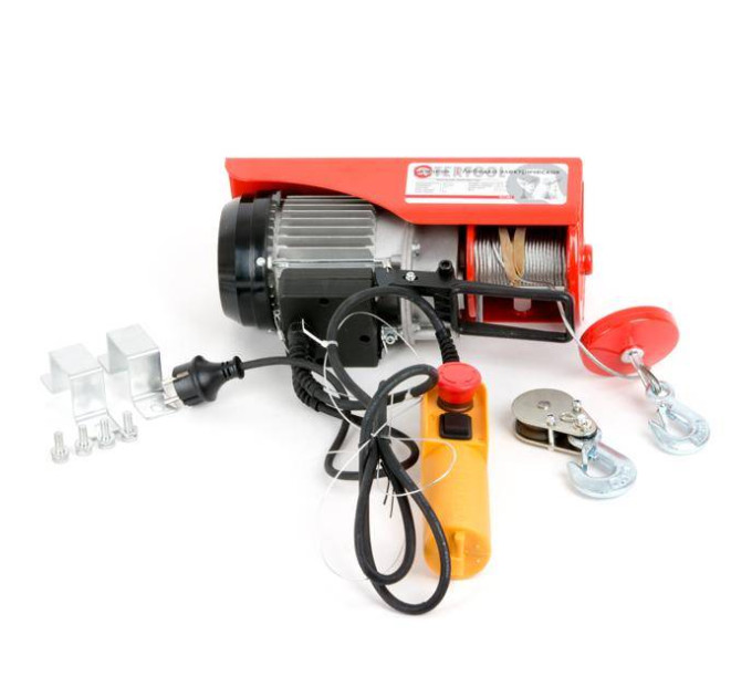 Лебедка электрическая 220/230 В, 500 Вт, 125/250 кг, тросик 3.0мм*12 м INTERTOOL GT1481