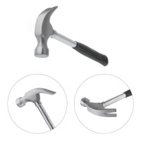 Столярный молоток с гвоздодером 450 г, с металлической ручкой INTERTOOL HT-0224