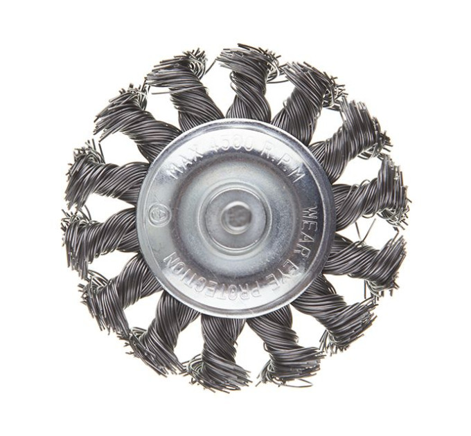 Щітка кільцева 75 мм для дриля, 1/4" (пучки крученого дроту) INTERTOOL BT-8075